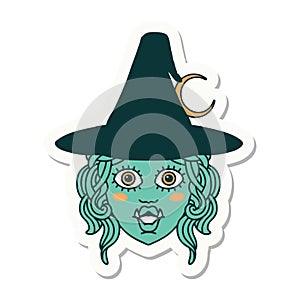 half orc witch character face sticker