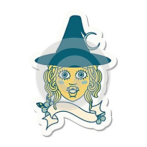 half orc witch character face sticker