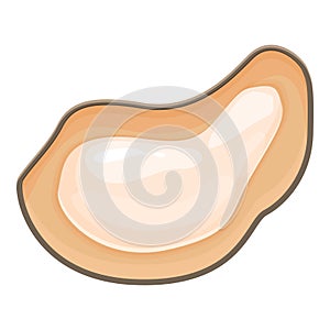 Half part oyster icon cartoon vector. Market delicacy