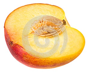 half peach fruit isolated on white background