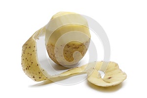 Half peeled potato