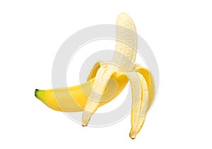 Half peeled of ripe Banana photo