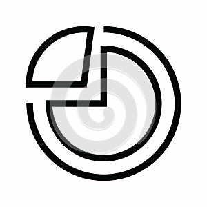 Half Pie Chart icon vector