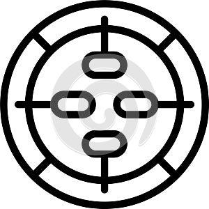 Half Pie Chart Vector Icon