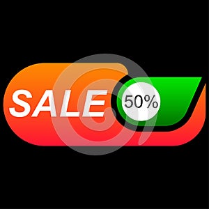 Half price discount store. promotion label. vector design sale banner template