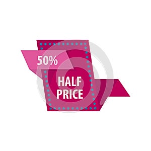 Half price reduction good offer sale vector illustration