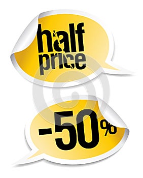 Half price sale stickers. photo