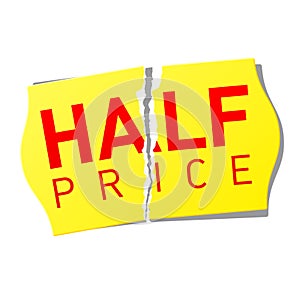 Half price sticker