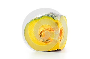 Half pumpkin isolated on white background
