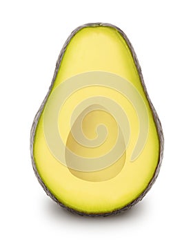 Half of ripe avocado isolated on a white