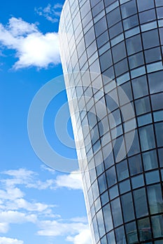 Half round glass building