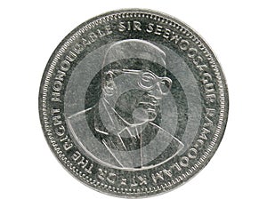 Half Rupee coin, 1987~Today - Circulation serie, 2005. Bank of Mauritius. Reverse, issued on 1987