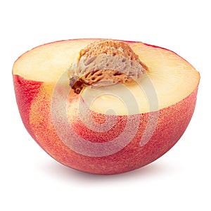 Half and Slice Nectarine fruit isolated on white background