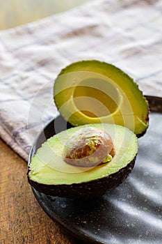Half sliced avocado