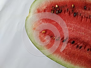 Half Sliced or Cutted Water Melon Fruit isolated on white Background