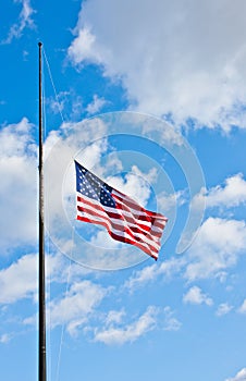 Half staff American flag