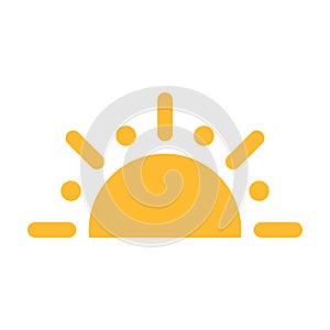 A half sun is setting downwards icon vector sunset concept for graphic design, logo, website, social media, mobile app, UI