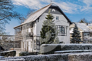 Half-timber house in winter, Germany