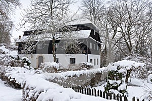 A half-timbered building is a building, its walls are built using the half-timbering technique. Typical for northern Bohemia.