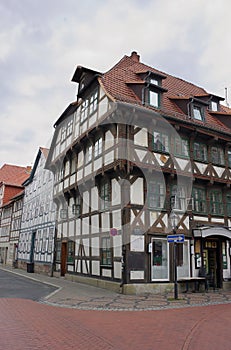 Half timbered facade-II-historical city-Goettingen