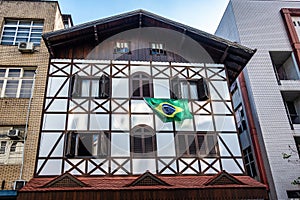 Half-timbered german style house at XV de Novembro Street, Blumenau, Santa Catarina, Brazil photo