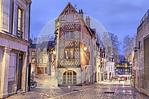 Half-timbered house in the center of Orleans photo