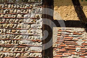 Half timbered house detail at the ecomusee in Alsace