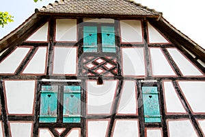 Half timbered house at the ecomusee in Alsace