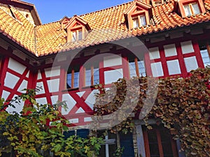 Half timbered house in Essenheim