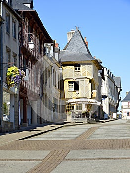 Half-timbered house in Josselin in France