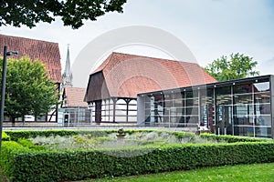 Half-timbered house beside the Lippischen land museum in the cit