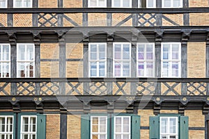 Half-timbered house in Quedlinburg town, Germany