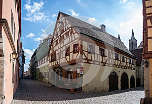 Half-timbered house in Rothenburg ob der Tauber, Germany