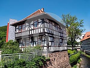 Half-timbered house in Suhl Thuringia Germany