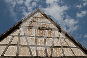 Half timbered house in a village in Alsace