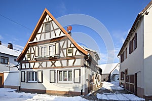 Half-Timbered House In Village, Germany