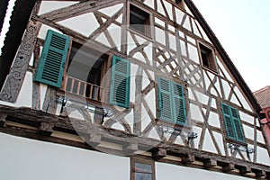 half-timbered house in a village (zellenberg) - france
