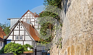 Half-timbered houses and city wall in Minden photo