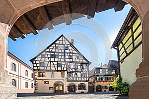 Half-timbered houses in Riquewihr, Alsace, France