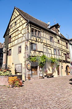 Half-timbered houses in Riquewihr, Alsace, France