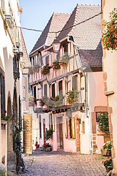 Half-timbered houses in Riquewihr, Alsace, France