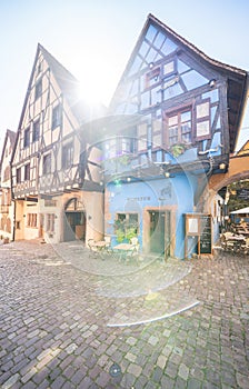 Half-timbered houses in Riquewihr, Alsace, France