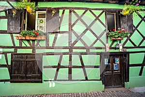 Half-timbered houses in Riquewihr, Alsace, France