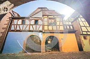 Half-timbered houses in Riquewihr, Alsace, France