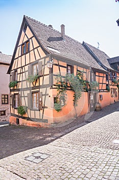 Half-timbered houses in Riquewihr, Alsace, France