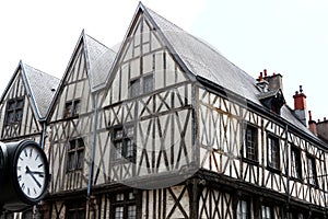 Half-timbered houses in Rue de la LibertÃÂ©, Dijon, France