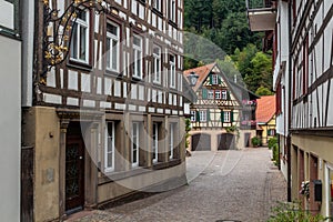 Half timbered houses in Schiltach village, Baden-Wurttemberg state, Germa