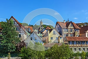 Half-timbered houses in Schwabisch Hall, Germania photo