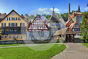 Half-timbered houses in Schwabisch Hall, Germania