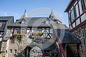 Half-timbered houses under the castle